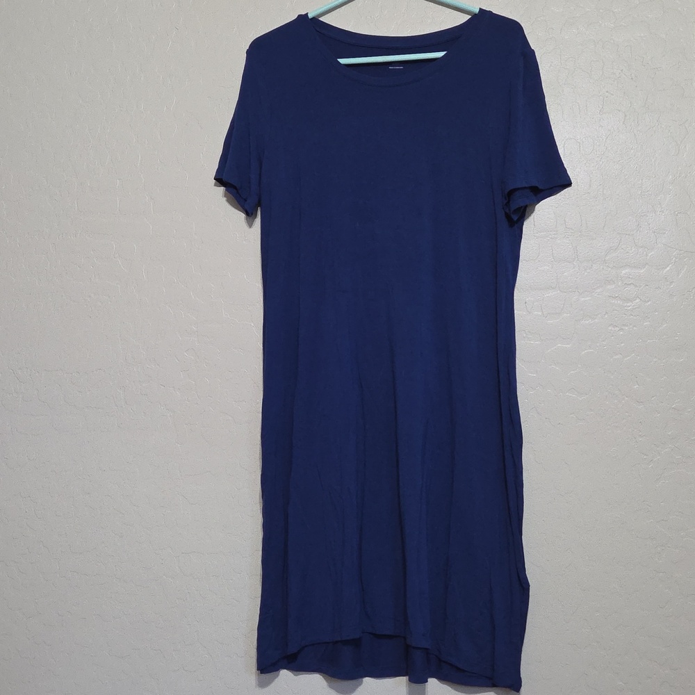 Daily Ritual Short Sleeve Tee Dress - Dark Blue